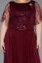 Long Burgundy Chiffon Formal Plus Size Dress ABU6585