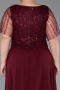 Long Burgundy Chiffon Formal Plus Size Dress ABU6585