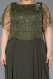 Olive Drab Long Chiffon Formal Plus Size Dress ABU5554