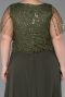 Olive Drab Long Chiffon Formal Plus Size Dress ABU5554