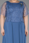 Indigo Long Chiffon Formal Plus Size Dress ABU5554