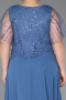 Indigo Long Chiffon Formal Plus Size Dress ABU5554