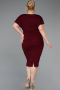 Midi Burgundy Plus Size Evening Gown ABK2535