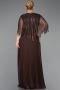 Long Brown Chiffon Plus Size Evening Dress ABU6012