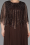 Long Brown Chiffon Plus Size Evening Dress ABU6012
