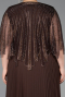 Long Brown Chiffon Plus Size Evening Dress ABU6012