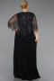 Long Black Chiffon Plus Size Evening Dress ABU6012