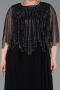 Long Black Chiffon Plus Size Evening Dress ABU6012