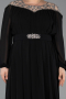 Long Black Chiffon Formal Plus Size Dress ABU5555