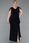 Long Navy Blue Plus Size Evening Gown ABU5731
