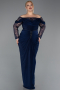 Long Navy Blue Plus Size Evening Dress ABU6069