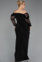 Long Black Plus Size Evening Dress ABU6069