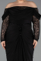 Long Black Plus Size Evening Dress ABU6069