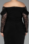Long Black Plus Size Evening Dress ABU6069