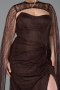 Long Brown Dantelle Plus Size Evening Gown ABU6070
