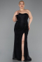 Long Black Dantelle Plus Size Evening Gown ABU6070