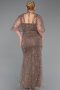Copper Long Beaded Plus Size Evening Dress ABU5722