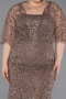 Copper Long Beaded Plus Size Evening Dress ABU5722
