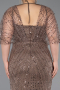 Copper Long Beaded Plus Size Evening Dress ABU5722