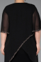Midi Black Chiffon Plus Size Cocktail Dress ABK2600