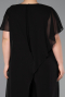 Long Black Chiffon Plus Size Cocktail Dress ABT138