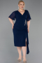 Midi Navy Blue Plus Size Cocktail Dress ABK2401