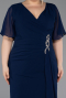 Midi Navy Blue Plus Size Cocktail Dress ABK2401
