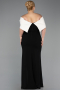 Black-Cream Long Plus Size Evening Gown ABU3945