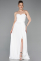 Long White Chiffon Prom Gown ABU4965