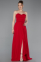 Long Red Chiffon Prom Gown ABU4965