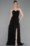Long Black Chiffon Prom Gown ABU4965