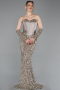Long Beige Scaly Evening Dress ABU6041