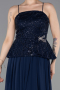 Long Navy Blue Chiffon Evening Dress ABU6076