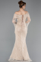 Beige Long Scaly Mermaid Evening Gown ABU5623