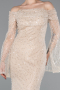 Beige Long Scaly Mermaid Evening Gown ABU5623
