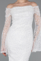 White Long Scaly Mermaid Evening Gown ABU5623