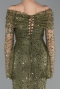 Olive Drab Long Scaly Mermaid Evening Gown ABU5623