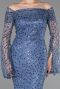 Indigo Long Scaly Mermaid Evening Gown ABU5623