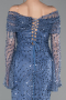 Indigo Long Scaly Mermaid Evening Gown ABU5623