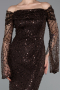 Brown Long Scaly Mermaid Evening Gown ABU5623