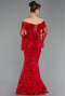 Red Long Scaly Mermaid Evening Gown ABU5623