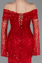 Red Long Scaly Mermaid Evening Gown ABU5623