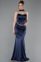 Long Navy Blue Prom Gown ABU6079