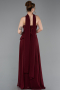 Long Burgundy Chiffon Evening Dress ABU6081