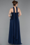Long Navy Blue Chiffon Evening Dress ABU6081
