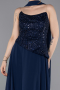 Long Navy Blue Chiffon Evening Dress ABU6081