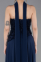 Long Navy Blue Chiffon Evening Dress ABU6081