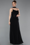 Long Black Chiffon Evening Dress ABU6081