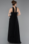 Long Black Chiffon Evening Dress ABU6081