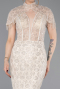 Beige Long Beaded Mermaid Evening Gown ABU5697